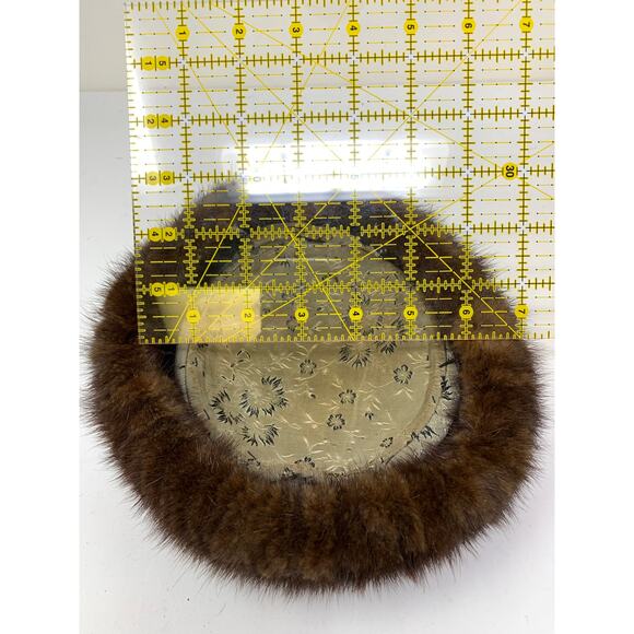 Vintage Loree Brown Mink Fur Hat Womens Winter Band Style Mid Century